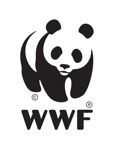Logotipo da WWF-Brasil, com a ilustração de um panda.